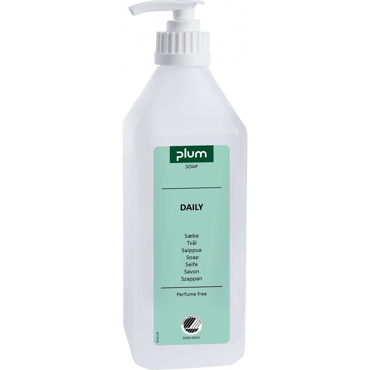 Plum Daily 1558 mild flydende sæbe 600 ml pumpeflaske - Sikkerhedsgiganten