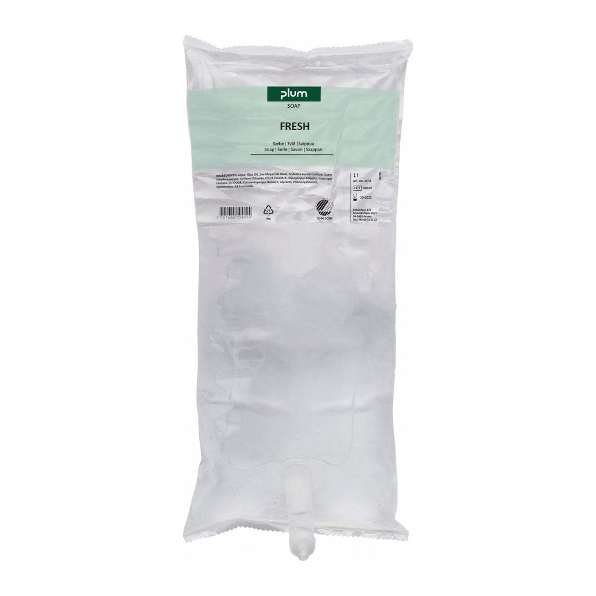 Plum Fresh 1636 flydende sæbe 1000 ml pose - Sikkerhedsgiganten