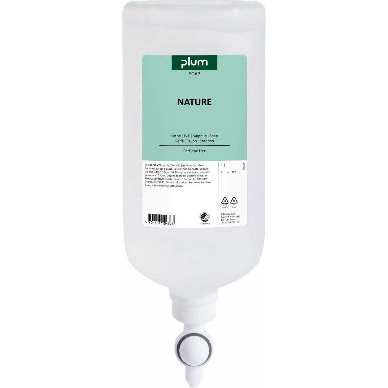 Plum Nature 1787 mild og hudvenlig uparfumeret sæbe - Sikkerhedsgiganten