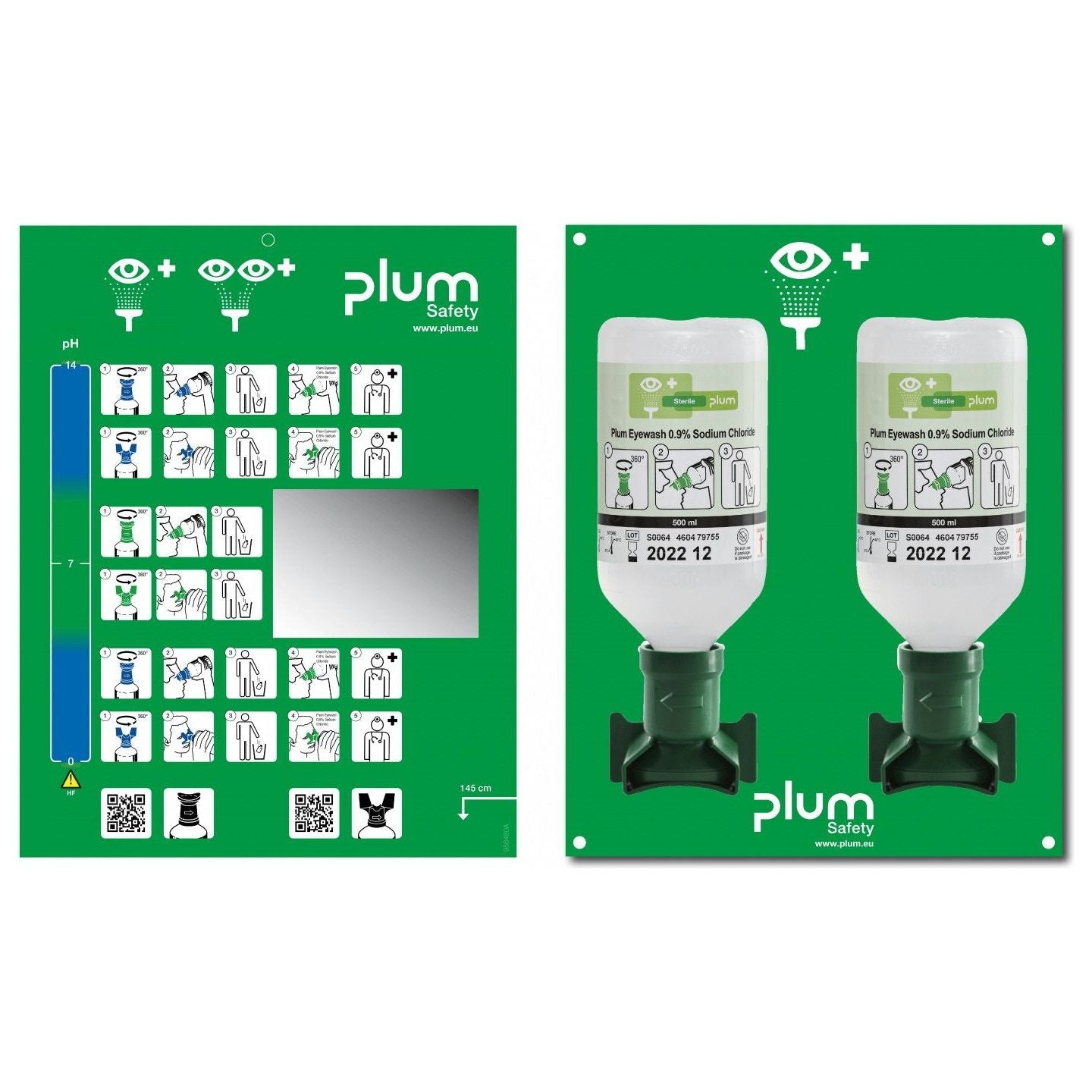Plum Øjenskyllestation m/2 x 500 ml Plum Øjenskyl - Sikkerhedsgiganten