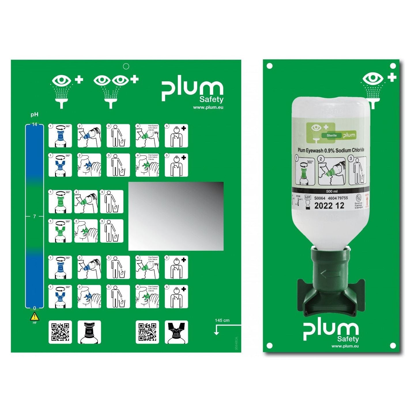 Plum Øjenskyllestation m/500 ml Plum Øjenskyl - Sikkerhedsgiganten
