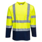 Portwest 2 farvet langærmet bomulds t - shirts S280 - Sikkerhedsgiganten