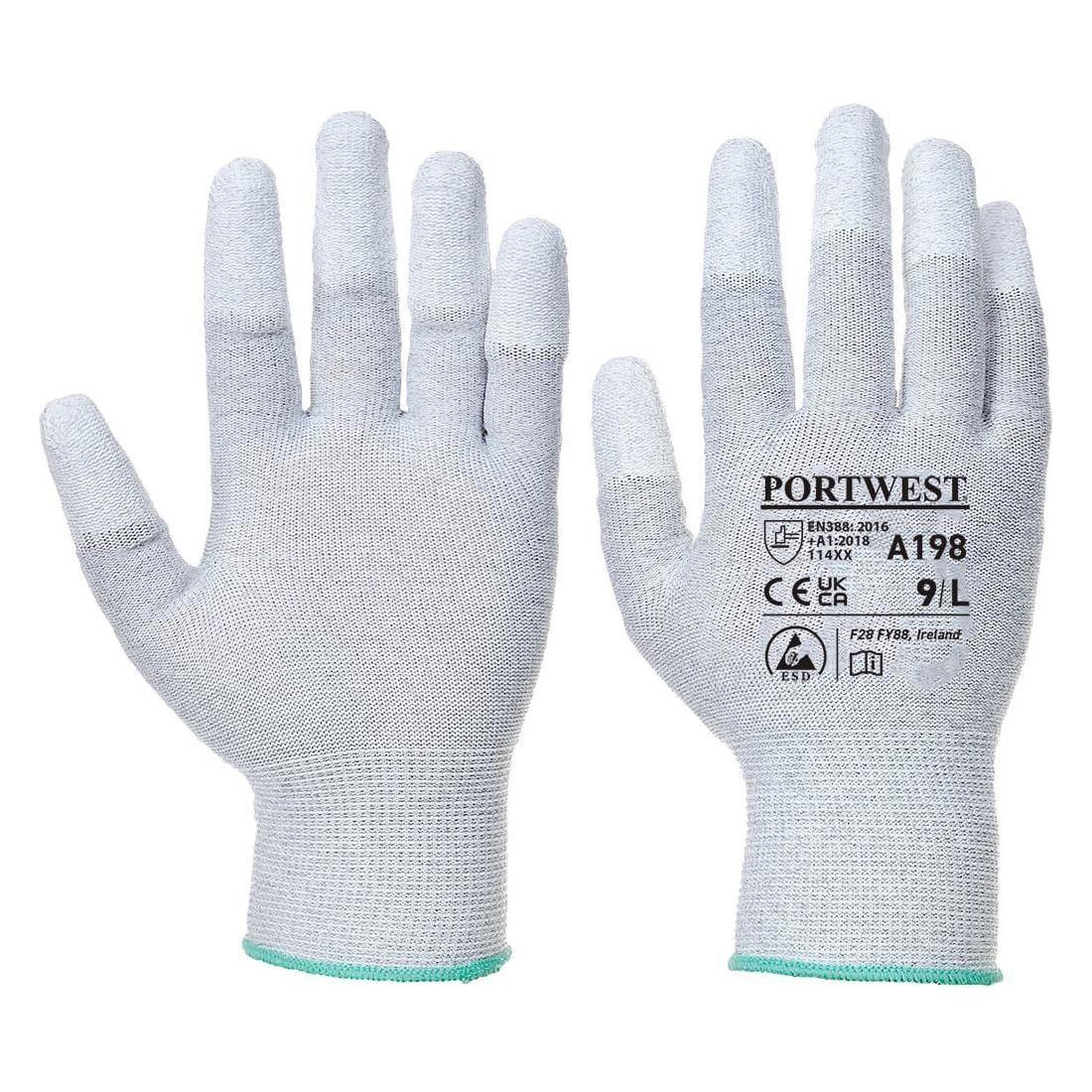 Portwest Antistatisk fingerspids PU dyppet handske A198 - Sikkerhedsgiganten