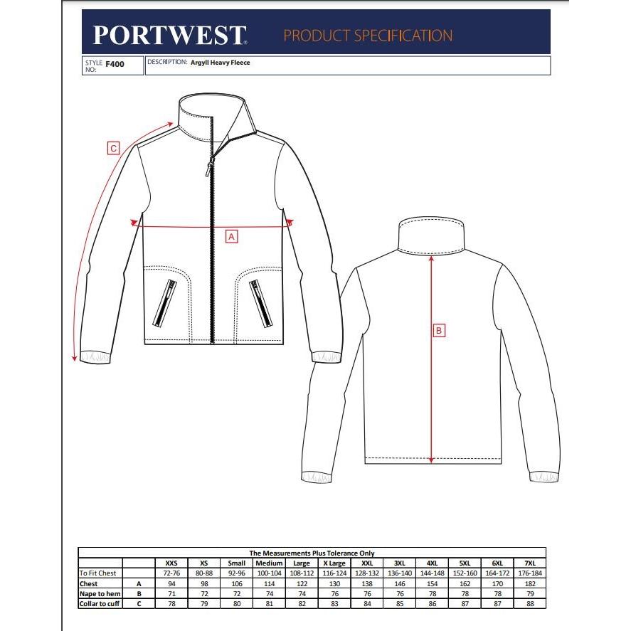 Portwest Argyll Kraftig Fleece F400 - Sikkerhedsgiganten