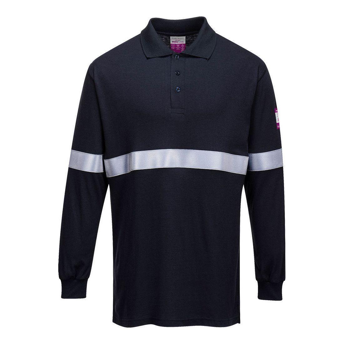 Portwest FR Anti - Statisk Langærmet Polo Shirt Med Refleks FR03 - Sikkerhedsgiganten