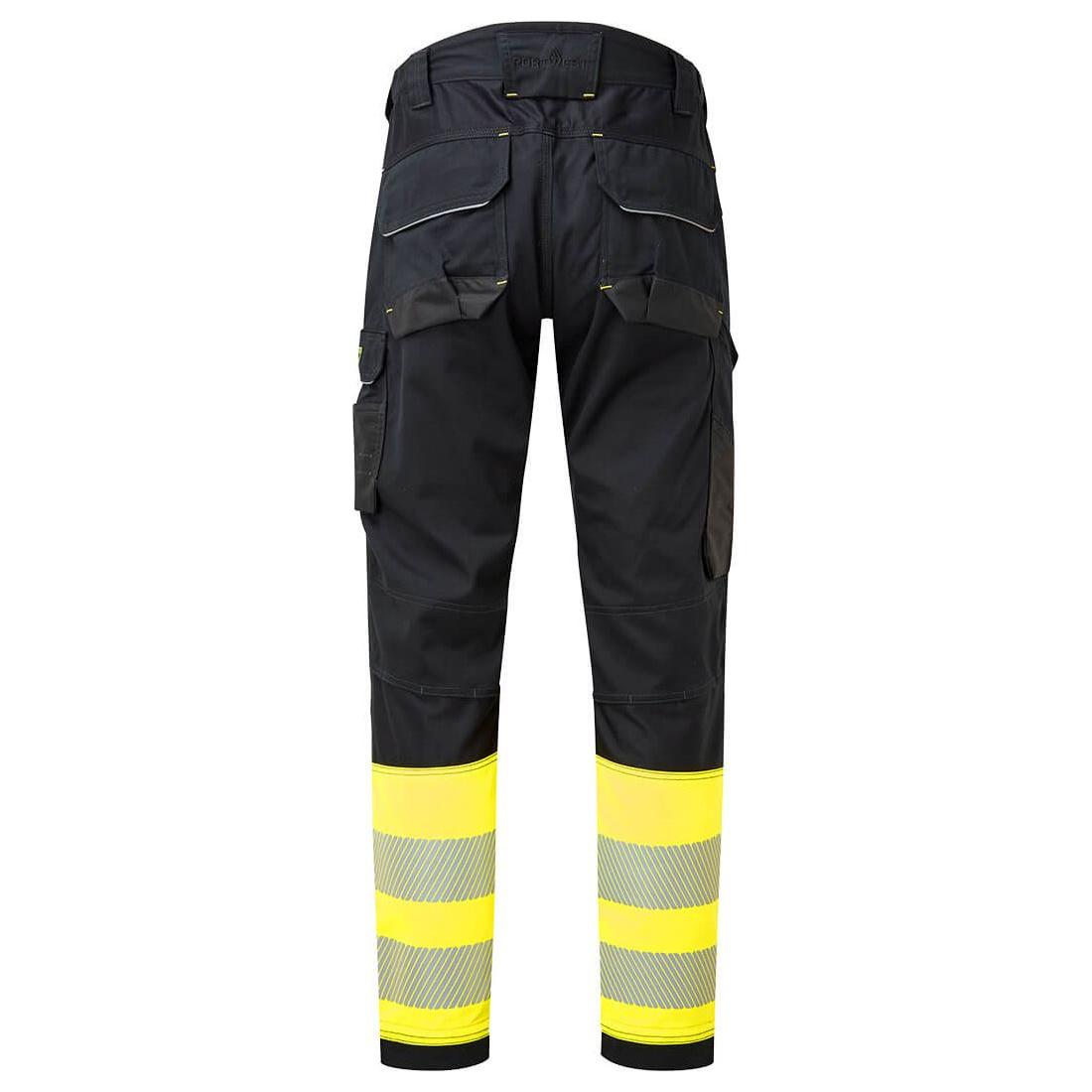 Portwest FR416 - PW3 FR Hi - vis klasse 1 hængelomme bukser Gul/Sort - Sikkerhedsgiganten