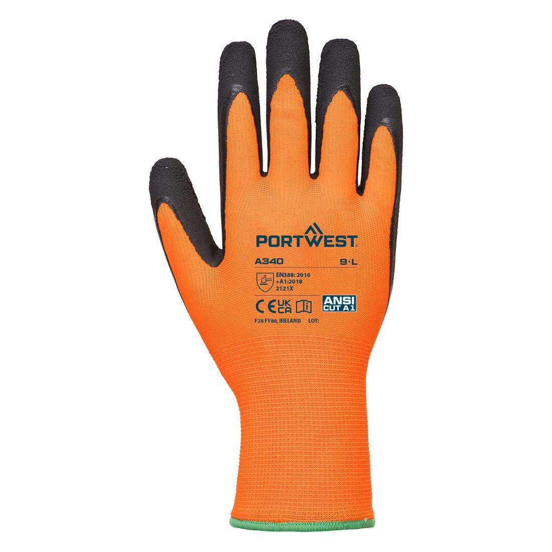 Portwest Hi - vis Grip handske - latex A340 - Sikkerhedsgiganten