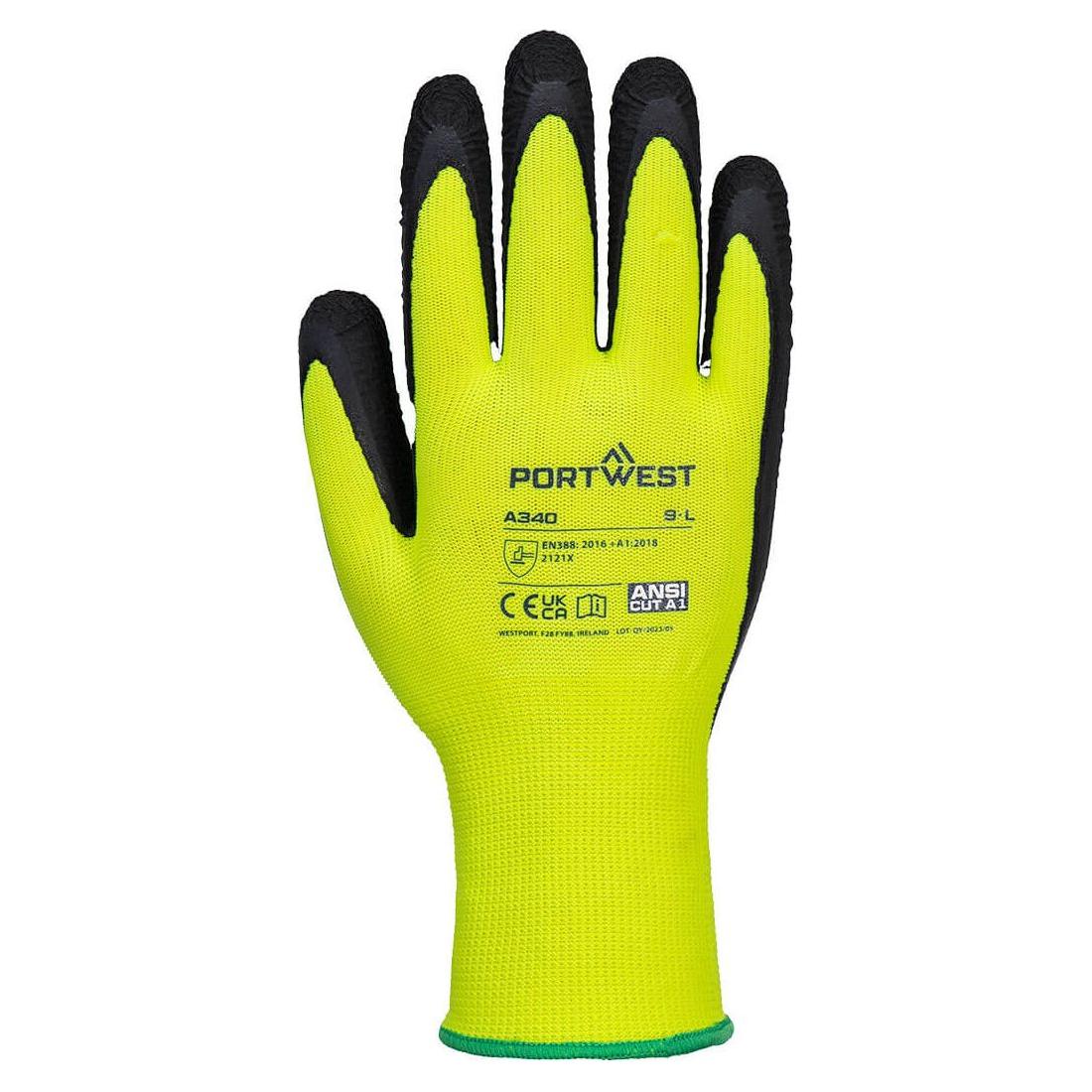 Portwest Hi - vis Grip handske - latex A340 - Sikkerhedsgiganten