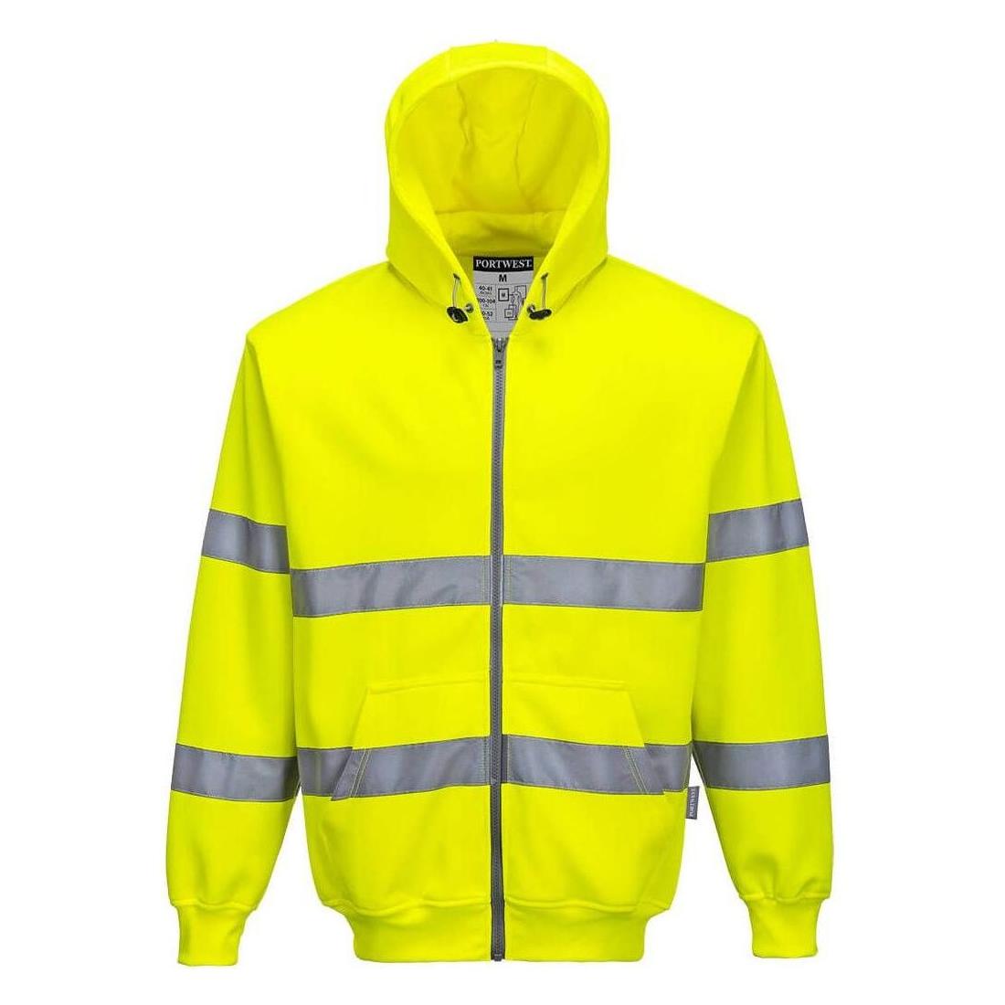 Portwest Hi - vis hætte sweatshirt med lynlås B305 - Sikkerhedsgiganten