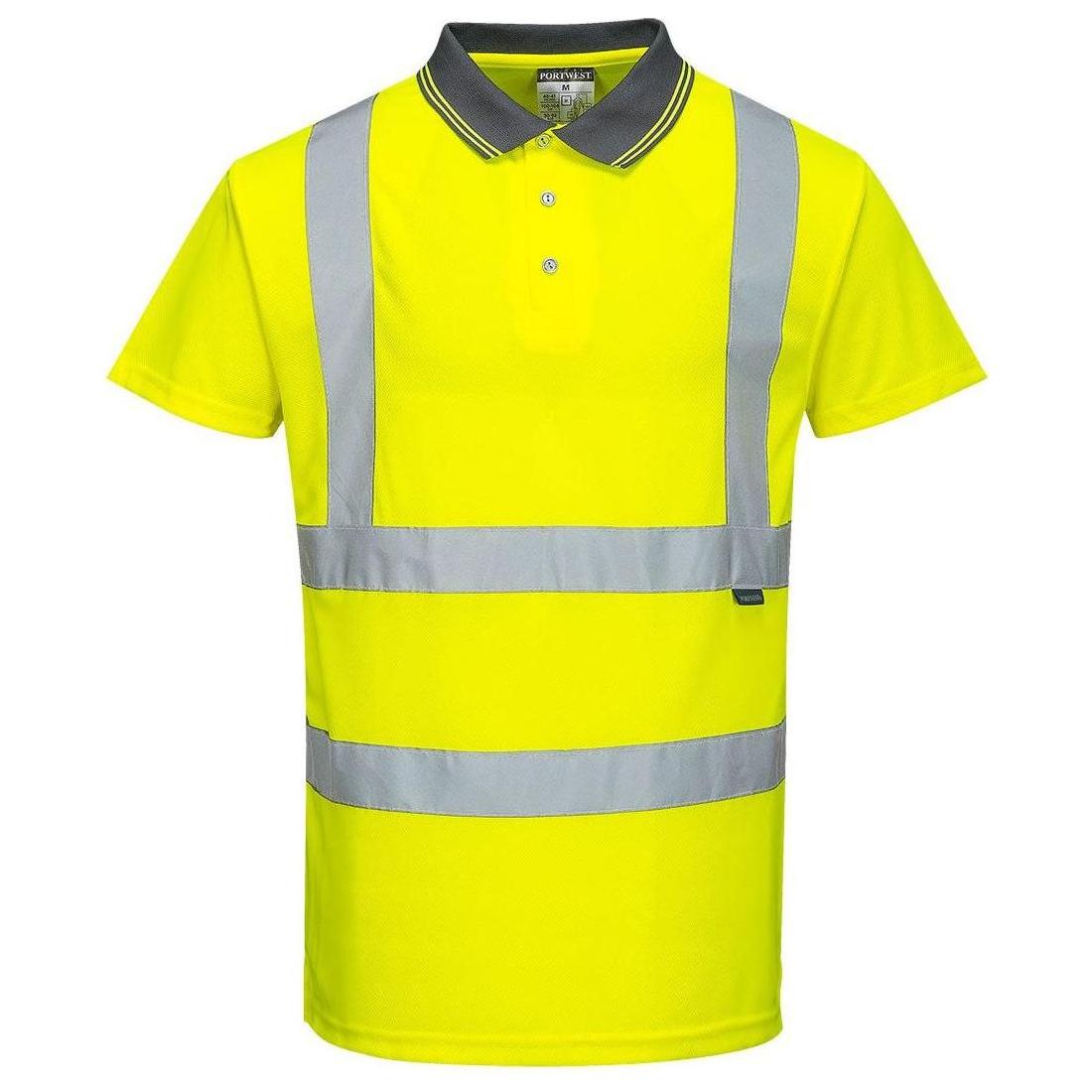 Portwest Hi - Vis Polo - Shirt Med Korte Ærmer S477 - Sikkerhedsgiganten