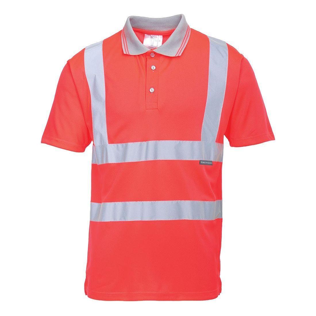 Portwest Hi - Vis Polo - Shirt Med Korte Ærmer S477 - Sikkerhedsgiganten