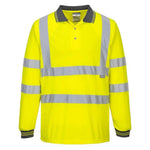 Portwest Hi - Vis Polo - Shirt Med Lange Ærmer S277 - Sikkerhedsgiganten