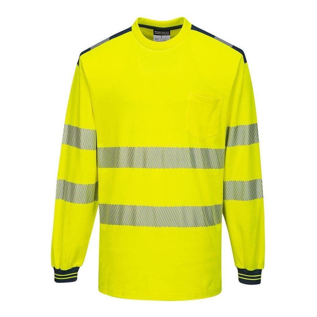 Portwest PW3 Hi - Vis Langærmet T - shirt T185 - Sikkerhedsgiganten