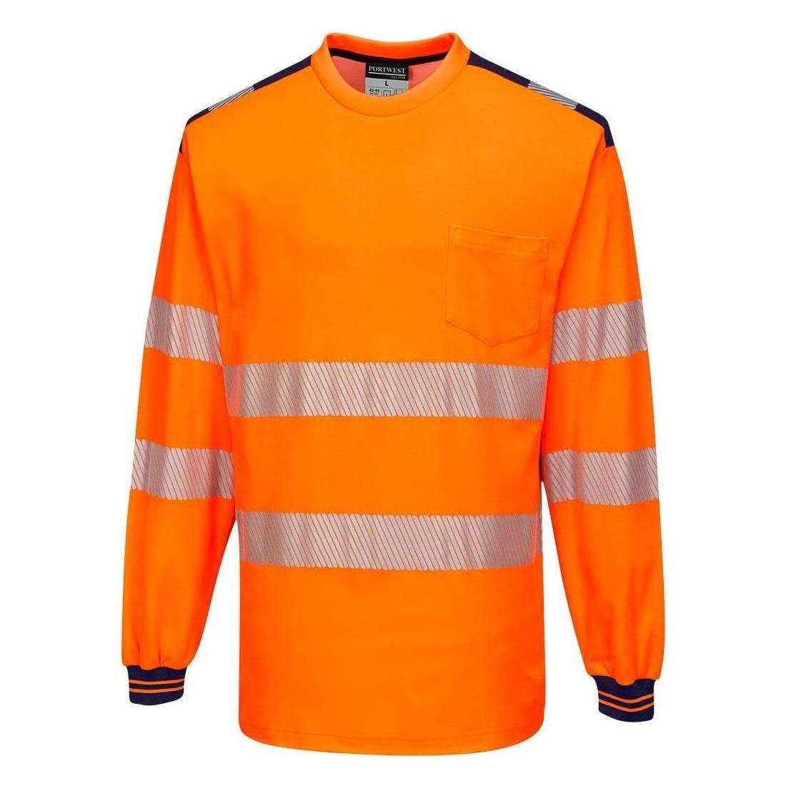 Portwest PW3 Hi - Vis Langærmet T - shirt T185 - Sikkerhedsgiganten