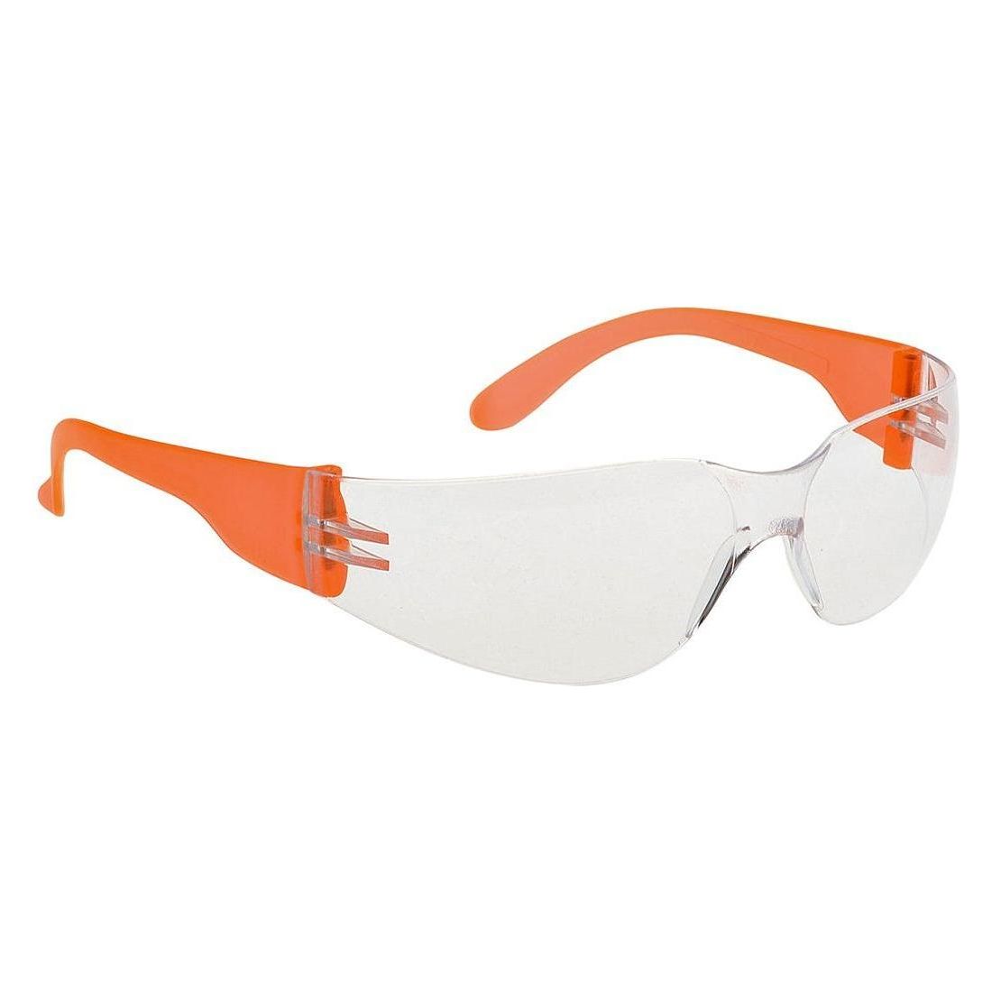 Portwest Wrap Around sikkerhedsbrille PW32 klar med orange stel - Sikkerhedsgiganten