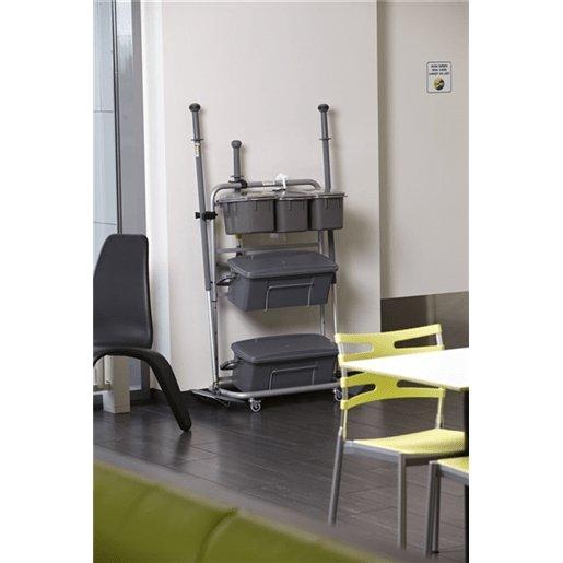 Rengøringsvogn, Vikan Slimliner, 795x400x830mm, grå, metal/PVC/PP/aluminium, til fugtsystem, med til - Sikkerhedsgiganten