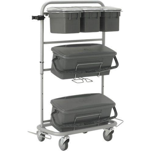 Rengøringsvogn, Vikan Slimliner, 795x400x830mm, grå, metal/PVC/PP/aluminium, til fugtsystem, med til - Sikkerhedsgiganten
