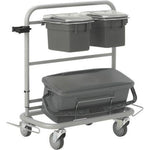 Rengøringsvogn, Vikan Slimliner, 795x400x830mm, grå, metal/PVC/PP/aluminium, til fugtsystem, med til - Sikkerhedsgiganten