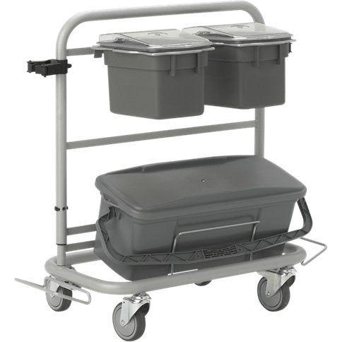 Rengøringsvogn, Vikan Slimliner, 795x400x830mm, grå, metal/PVC/PP/aluminium, til fugtsystem, med til - Sikkerhedsgiganten