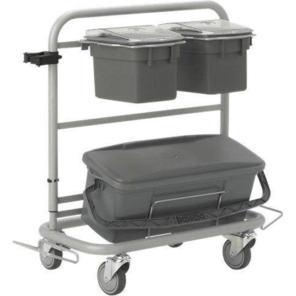 Rengøringsvogn, Vikan Slimliner, 795x400x830mm, grå, metal/PVC/PP/aluminium, til fugtsystem, med til - Sikkerhedsgiganten