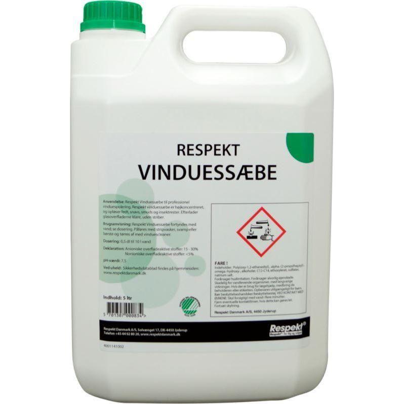 Respekt vinduessæbe 5 liter uden farve og parfume - Sikkerhedsgiganten