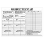 Sign IMO 1012 Emergency muster list 125251 - Sikkerhedsgiganten