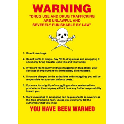 Sign IMO 1041 Drugs & trafficking warning 125239 - Sikkerhedsgiganten