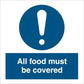 Sign IMO All food must be covered 106276 - Sikkerhedsgiganten
