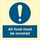 Sign IMO All food must be covered 106276 - Sikkerhedsgiganten