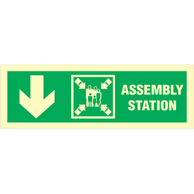 Sign IMO Assembly station arrow down 100054 - Sikkerhedsgiganten