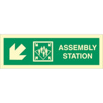 Sign IMO Assembly station arrow down to corner 100053 - Sikkerhedsgiganten