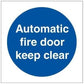 Sign IMO Automatic fire door keep clear 106121 - Sikkerhedsgiganten