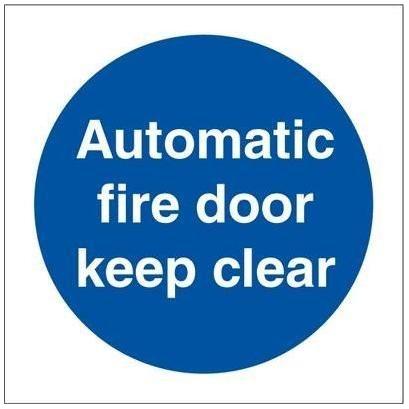 Sign IMO Automatic fire door keep clear 106121 - Sikkerhedsgiganten