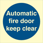 Sign IMO Automatic fire door keep clear 106121 - Sikkerhedsgiganten