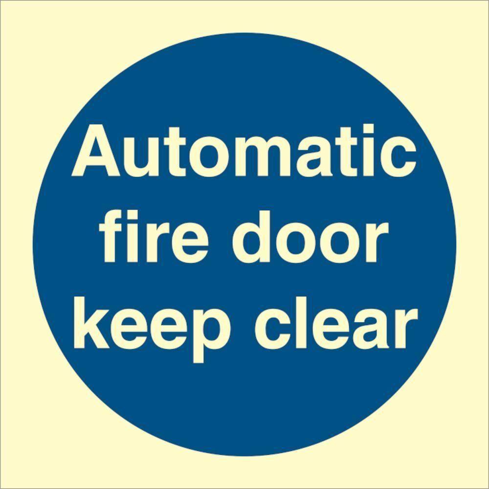 Sign IMO Automatic fire door keep clear 106121 - Sikkerhedsgiganten
