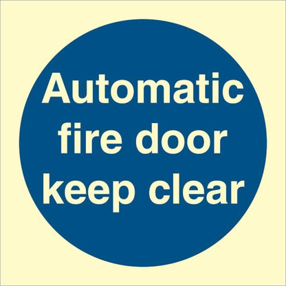 Sign IMO Automatic fire door keep clear 106121 - Sikkerhedsgiganten