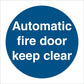 Sign IMO Automatic fire door keep clear 106121 - Sikkerhedsgiganten