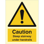 Sign IMO Caution Steep stairways use handrail 107065 - Sikkerhedsgiganten