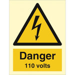 Sign IMO Danger 110 volts 107035 - Sikkerhedsgiganten