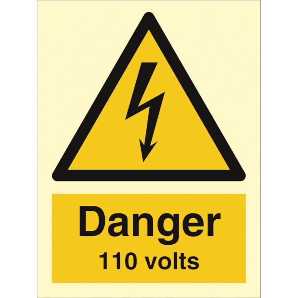 Sign IMO Danger 110 volts 107035 - Sikkerhedsgiganten