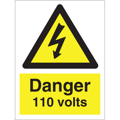 Sign IMO Danger 110 volts 107035 - Sikkerhedsgiganten