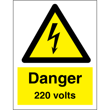 Sign IMO Danger 220 volts 107040 - Sikkerhedsgiganten