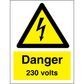 Sign IMO Danger 230 volts 107054 - Sikkerhedsgiganten