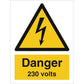 Sign IMO Danger 230 volts 107054 - Sikkerhedsgiganten
