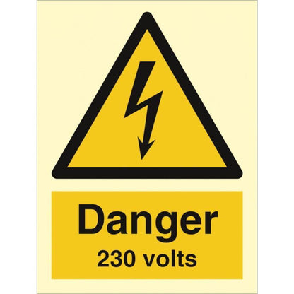 Sign IMO Danger 230 volts 107054 - Sikkerhedsgiganten