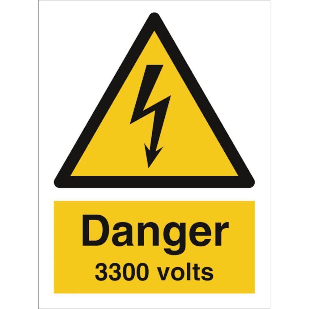 Sign IMO Danger 3300 volts 107055 - Sikkerhedsgiganten