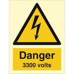 Sign IMO Danger 3300 volts 107055 - Sikkerhedsgiganten