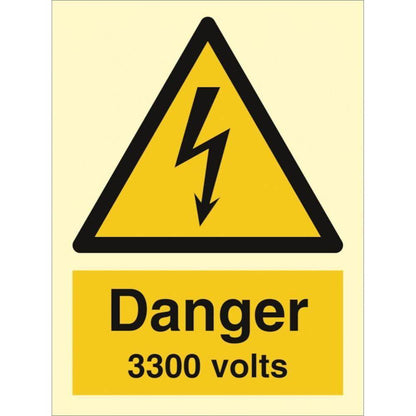 Sign IMO Danger 3300 volts 107055 - Sikkerhedsgiganten