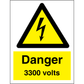 Sign IMO Danger 3300 volts 107055 - Sikkerhedsgiganten