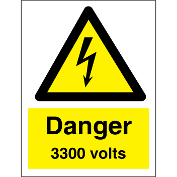 Sign IMO Danger 3300 volts 107055 - Sikkerhedsgiganten
